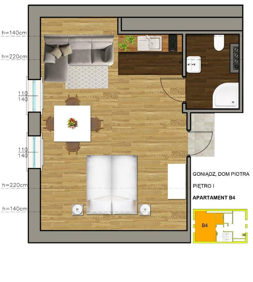 Dom Piotra Apartman Goniadz Kültér fotó