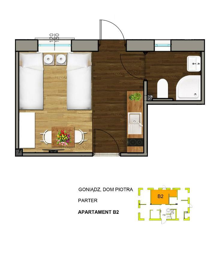 Dom Piotra Apartman Goniadz Kültér fotó