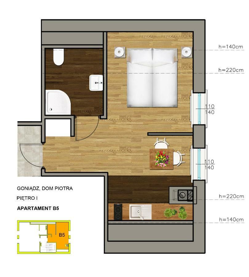 Dom Piotra Apartman Goniadz Kültér fotó